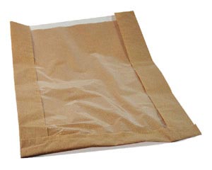 Papierfaltenbeutel für Brotlaib rund 26 + 7 x 40 cm mit Fenster 19cm 