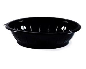 Salatschalen rund Ø 23 x 5,1 cm schwarz 1000 ml (PET) 