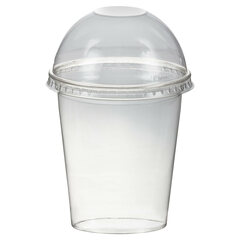 VEPATIM 50 Smoothiebecher Dessertbecher + Domdeckel 300 ml Ø95mm PET glasklar