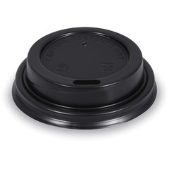 Domdeckel schwarz für Pappbecher mit Ø 62mm 