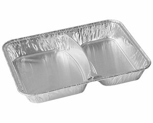 Alu-Menüschalen Aluschalen 2-geteilt 810 ml 227 x 177 x 30 mm 