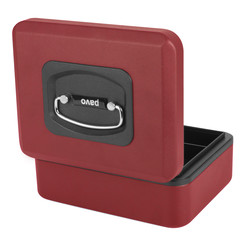 Preview: 1x Deluxe Geldkassette mit praktischer Öffnungsfunktion 200mm rot