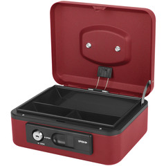 1x Deluxe Geldkassette mit praktischer Öffnungsfunktion 200mm rot