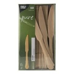 Preview: 100x PAPSTAR 'pure' Holzmesser pure 20,5 cm natur in schönem Vintage Design