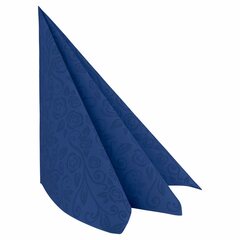 Servietten Airlaid 40x40cm 1/4 -Falz mit Rosenmuster dunkelblau 