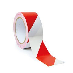 1x Bodenmarkierungsband Warnklebeband rot/weiß 48mm x 30m