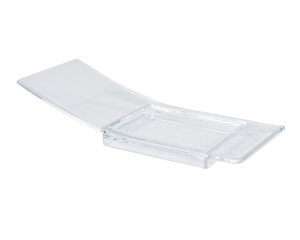 VEPATIM 24 Alufix Fingerfood gebogener Teller 40 x 100 x 21 mm PS transparent