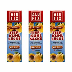 VEPATIM 120 Gefrierbeutel Tiefkühlbeutel 3 Liter 25 x 32cm Verschlussclips