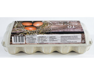 Preview: VEPATIM 154 Eierverpackungen für 10 Eier Bodenhaltung weiß . geeignet für S M L