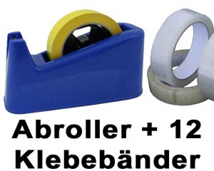 1x Tischabroller schwere Ausführung inkl. 12 Stk. Klebeband 19 mm x 66 m - SPARSET