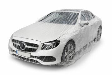 VEPATIM Autoabdeckhaube Autoplane PE transparent 430×630cm in Werkstattqualität