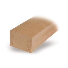 Preview: VEPATIM 100 Blockbodenbeutel Natron Kraftpapier braun 80 + 50 x 250mm 