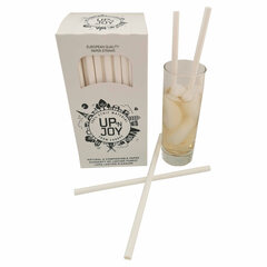 Preview: VEPATIM 100 Papiertrinkhalme FSC® Longdrink weiss Ø 8mm 195 mm einzeln verpackt