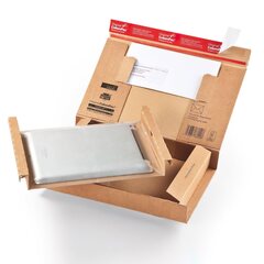 ColomPac Fixtray für 10" Tablet inkl. Versandkarton mit Selbstklebeverschluss & Aufreißfaden braun