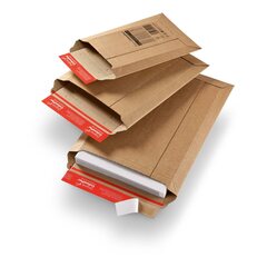 ColomPac Versandtaschen 185 x 270 x -50 mm extrem starke Wellpappe Selbstklebeverschluss Aufreißfaden braun