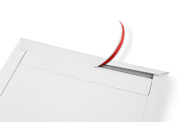 Preview: ColomPac Versandtaschen 160 x 175 x -30 mm Vollpappe Selbstklebeverschluss Aufreißfaden weiß