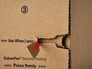 Preview: ColomPac Planversandbox 455 x 115 x 115mm mit Selbstklebeverschluss & Aufreißfaden braun