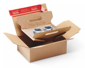 Preview: ColomPac FixTray 'S' - 122x81x75mm - für perfekten Schutz von empfindlichen Kleinteilen mit SK-Verschluss Aufreißfaden braun