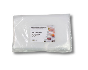 50x Siegelrandbeutel Vakuumbeutel PA/PE 200 x 300 mm goffriert transparent 90 my