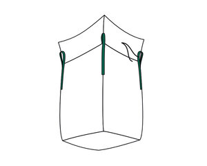 Preview: Big Bag 90x90x110cm Standard unbeschichtet SWL 1.000kg mit Schürze