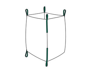 Preview: Big Bag 90 x 90 x 90 cm Typ Stein mit 4 Hebeschlaufen und 2 Bodenschlaufen