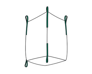 Preview: Big Bag 90 x 90 x 90 cm Typ Stein mit 4 Hebeschlaufen und 2 Bodenschlaufen