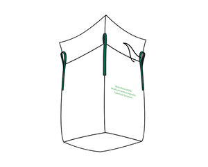 Preview: Big Bag 90 x 90 x 120 cm Typ Mineralwolle KMF mit 4 Hebeschlaufen + Schürze