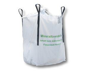 Preview: Big Bag 90 x 90 x 120 cm Typ Mineralwolle KMF mit 4 Hebeschlaufen + Schürze