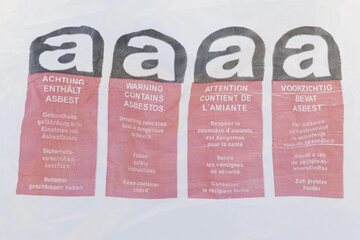 Preview: Plattensack 260x125x30cm für Asbestentsorgung mit Asbestsymbol-Druck