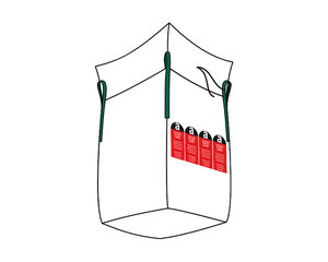 Preview: Big Bag 90x90x110cm beschichtet Typ Asbest mit 2 seitigem Asbestaufdruck