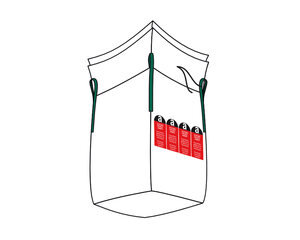 Preview: Big Bag 90x90x110cm Typ Asbest mit Schürze und PE-Inliner