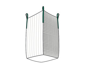 Preview: Big Bag 90x90x140cm Typ Holz belüftet 2-seitig Ventilationsstreifen + 2-seitig Netz