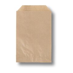Papierbeutel braun unbedruckt 220 x 320 + 20 mm 40 g/m² aus 100% Zellulose 