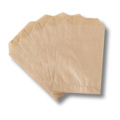Preview: Papierbeutel braun unbedruckt 160 x 230 + 20 mm 40 g/m² aus 100% Zellulose 