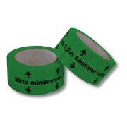 Warnklebeband "Bitte mind. 1,5m Abstand halten" PVC NKK geräuscharm 50mm x 66m