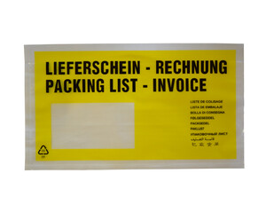 Dokumententaschen *Lieferschein/Rechnung* DIN Lang 235x130mm gelb 