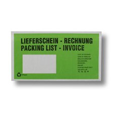 Dokumententaschen aus Pergamin Papier Lieferschein/Rechnung grün DIN-Lang 