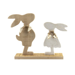 Hasen Pärchen aus Holz Osterhasen Osterdeko 22 cm 
