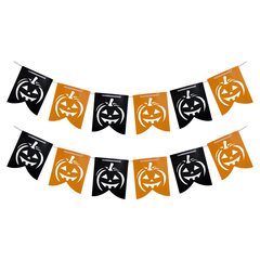 Girlande "Kürbis" aus Papier schwarz & orange 281cm