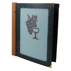 Folienkarte (PVC) grün mit Holzrücken 6 Seiten A5 