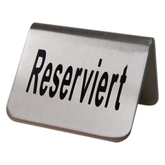 Tischaufsteller "Reserviert" aus Edelstahl 5.2x3.5cm 