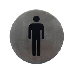 Hinweisschild "Herren" aus Edelstahl Ø7.5cm 