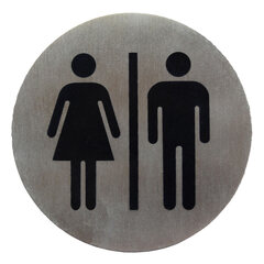 Hinweisschild "Damen/Herren" aus Edelstahl Ø7.5cm 