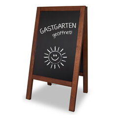 Preview: Gehweg-Kreidetafel dunkelbraun wind- und wasserfest 65x118cm 