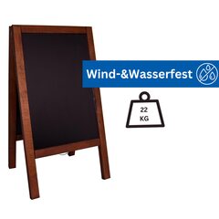 Preview: Gehweg-Kreidetafel dunkelbraun wind- und wasserfest 65x118cm 