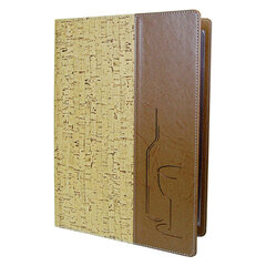 Speisekarte "Kork" mit Prägung "Flasche und Glas" 8 Seiten A4 