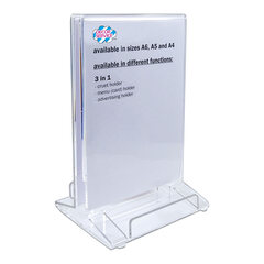 Tischaufsteller "3in1" aus Acrylglas A5 
