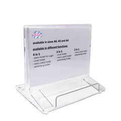 Tischaufsteller "3in1" aus Acrylglas A6 