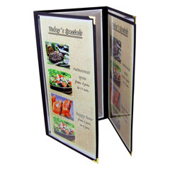 Speisekarte "American" A4 schmal schwarz 6 Seiten 