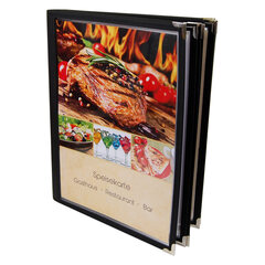 Speisekarte "American" A4 schwarz 12 Seiten 